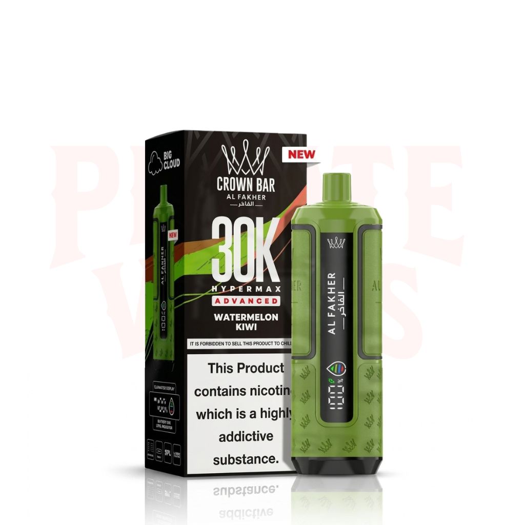 Watermelon Kiwi Al Fakher Crown Bar 30K Hypermax Vape Kit