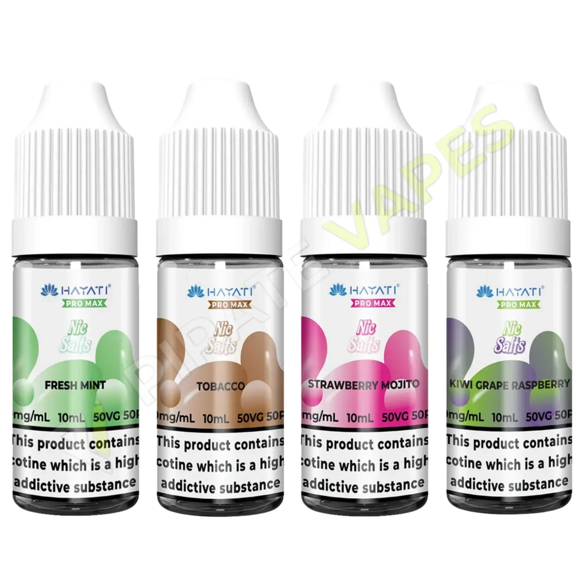 Box of 10 Hayati Pro Max 10ml Nic Salts E-Liquid