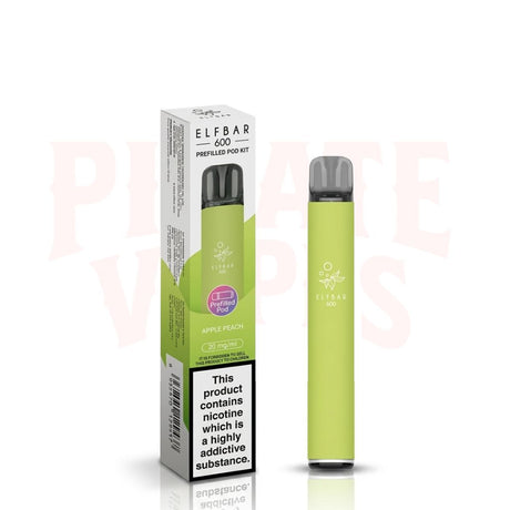 Apple Peach Elf Bar 600 Puffs 20mg Reusable Vape Kit