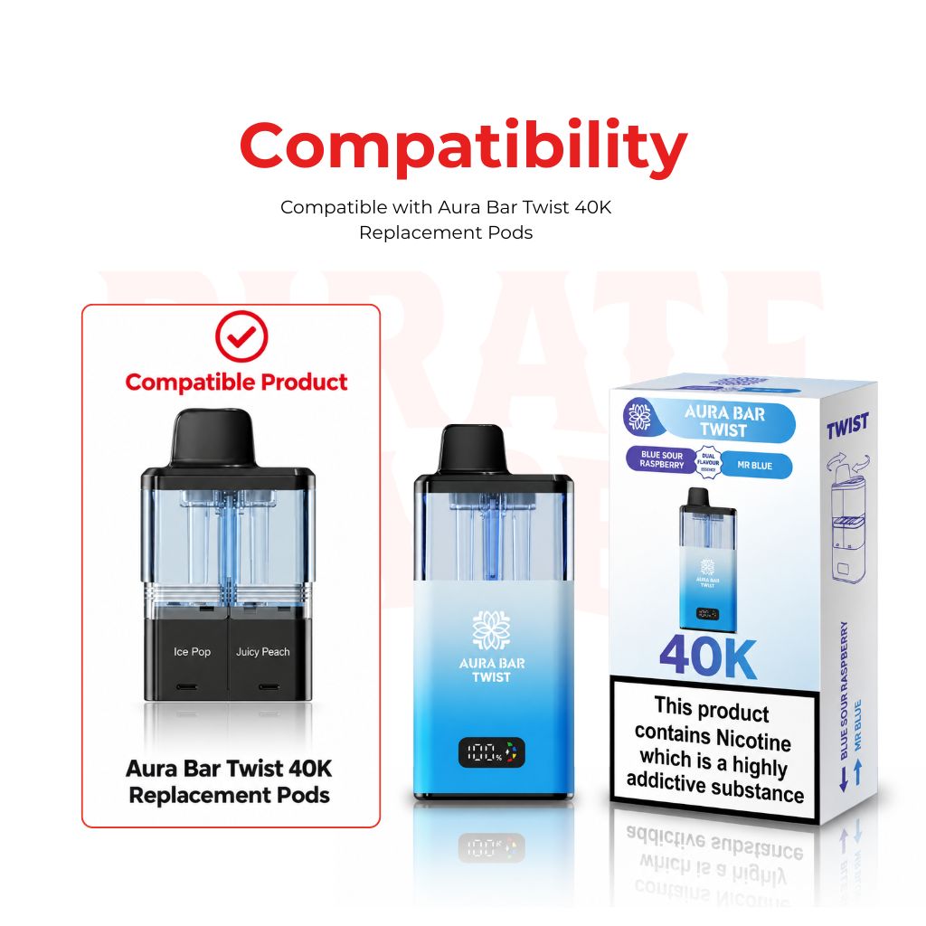 Aura Bar Twist 40K Vape Kit Compatibility Product