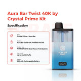 Aura Bar Twist 40K Vape Kit Specifications