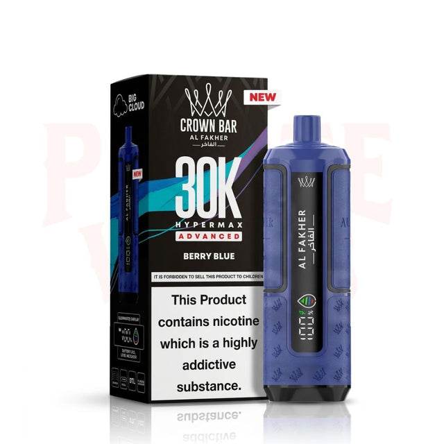 Berry Blue Al Fakher Crown Bar 30K Puff Hypermax Vape Kit