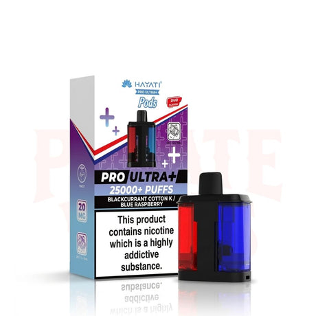 Blackcurrant Cotton K / Blue Raspberry Hayati Pro Ultra Plus 25000 Prefilled Pods
