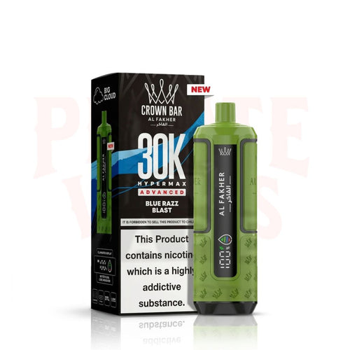 Blue Razz Blast Al Fakher Crown Bar 30K Puff Hypermax Vape Kit