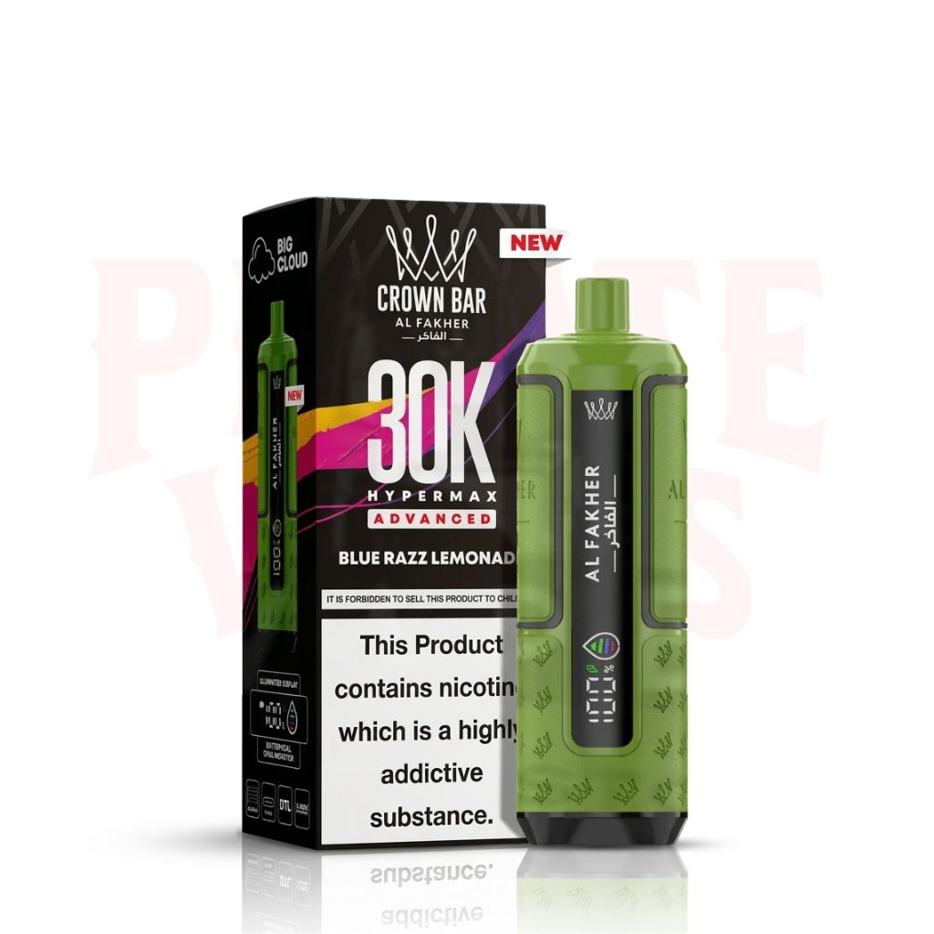 Blue Razz Lemonade Al Fakher Crown Bar 30K Puff Hypermax Vape Kit