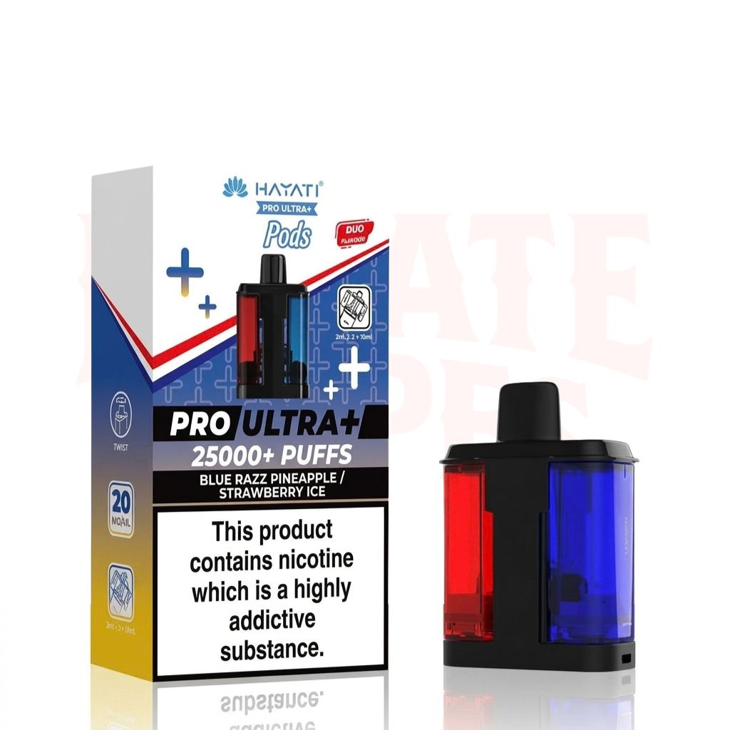 Blue Razz Pineapple / Strawberry Ice Hayati Pro Ultra Plus 25000 Prefilled Pods