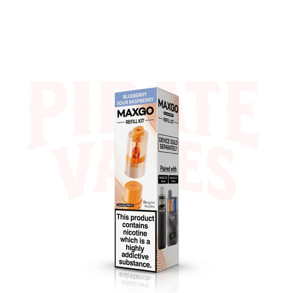 Blue Sour Raspberry RELX MaxGo 33K Replacement Pods