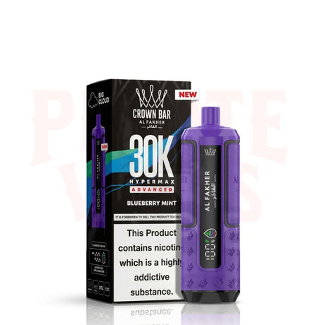 Blueberry Mint Al Fakher Crown Bar 30K Hypermax Vape Kit