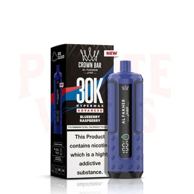 Blueberry Raspberry Al Fakher Crown Bar 30K Puff Hypermax Vape Kit
