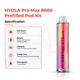 HYOLA Pro Max 8000 Specifications