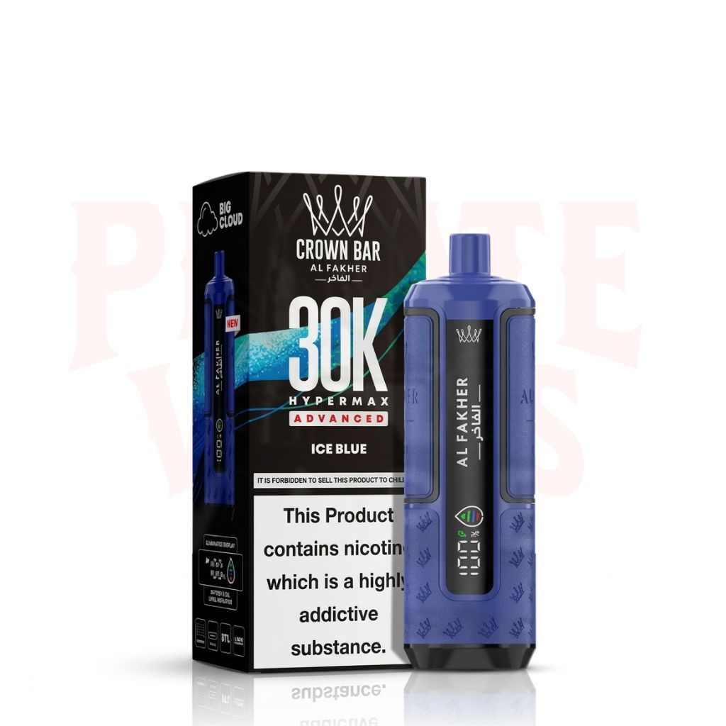 Ice Blue Al Fakher Crown Bar 30K Puff Hypermax Vape Kit