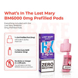Lost Mary BM6000 0mg Prefilled Pods Box Content