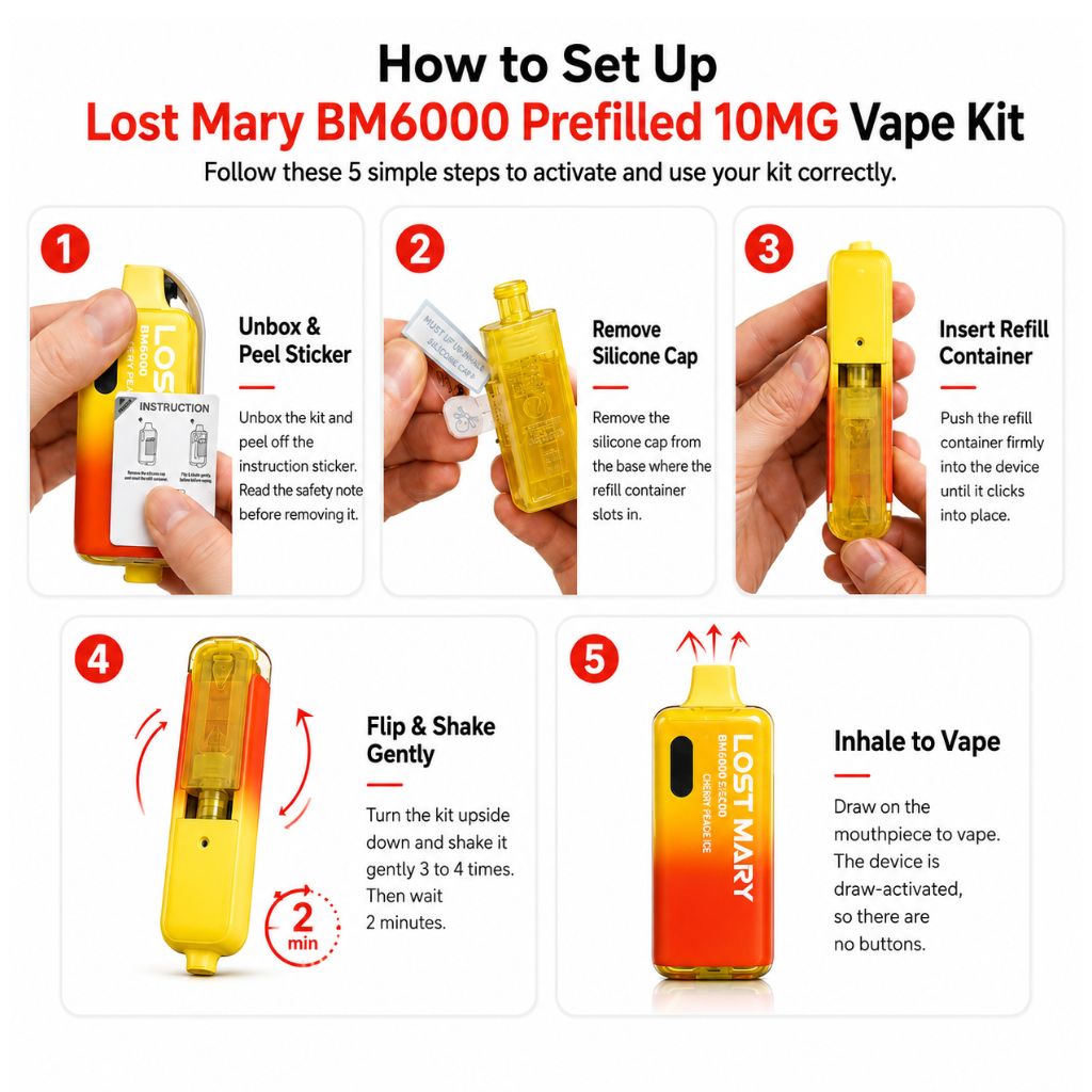 Lost Mary BM6000 Prefilled 10MG Vape Kit Setup