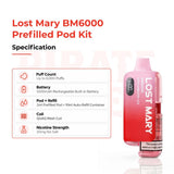 Lost Mary BM6000 Specifications