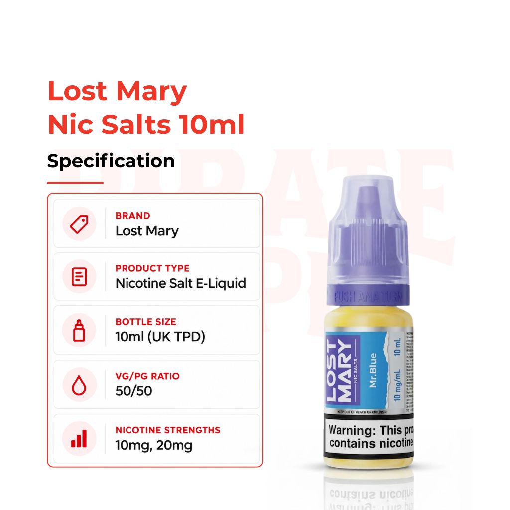 Lost Mary Nic Salts 10ml Specifications