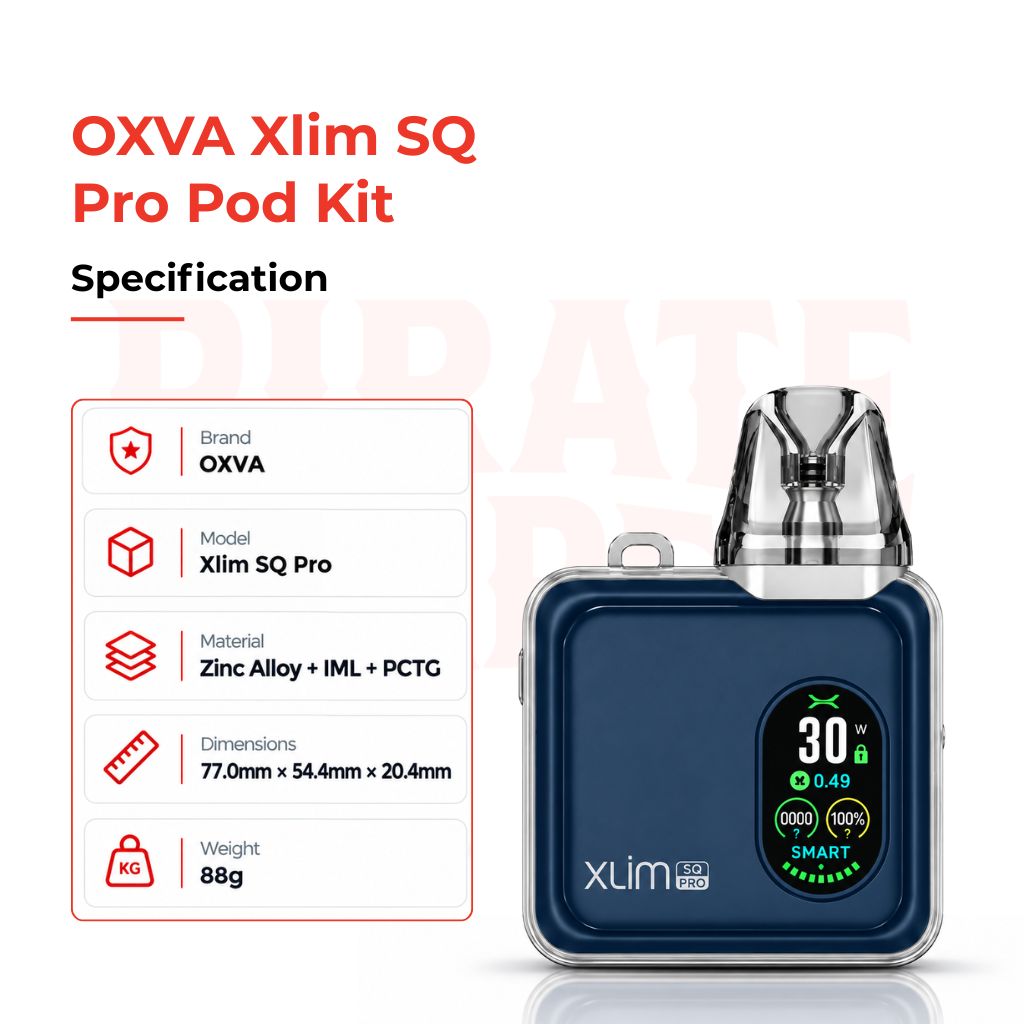 OXVA Xlim SQ Pro Pod Kit Specifications