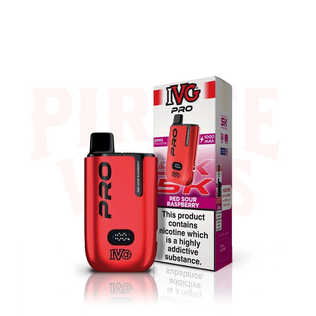 Red Sour Raspberry IVG PRO 5K Vape Kit 