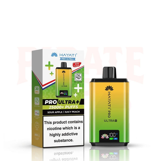 Sour Apple / Juicy Peach Hayati Pro Ultra Plus 25000 Prefilled Pod Kit