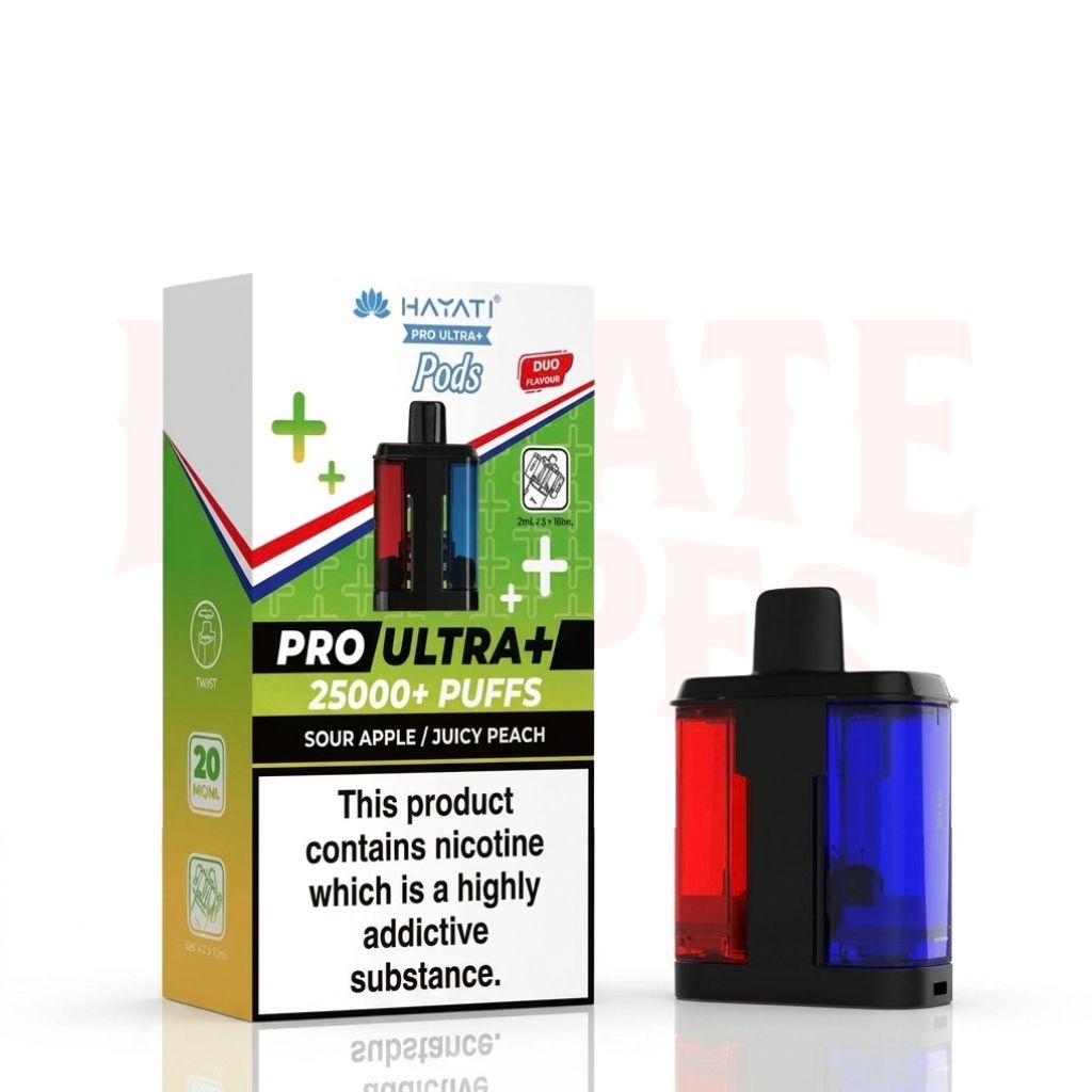 Sour Apple / Juicy Peach Hayati Pro Ultra Plus 25000 Prefilled Pods