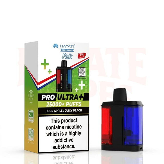 Sour Apple / Juicy Peach Hayati Pro Ultra Plus 25000 Prefilled Pods