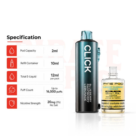 Specifications Of Pyne Pod Click 50K Pods