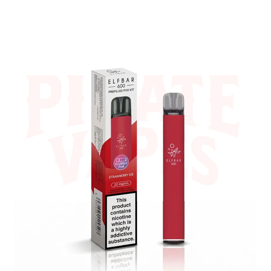 Strawberry Ice Elf Bar 600 Puffs 20mg Reusable Vape Kit