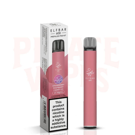 Strawberry Raspberry Cherry Ice Elf Bar 600 Vape Kit