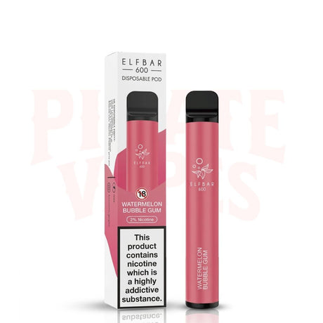 Watermelon Bubblegum Elf Bar 600 Puffs 20mg Reusable Vape Kit