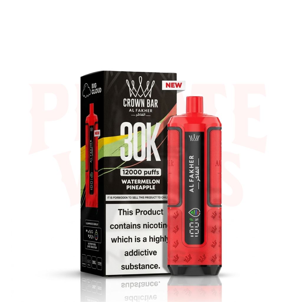 Watermelon Pineapple Al Fakher Crown Bar 30K Puff Hypermax Vape Kit